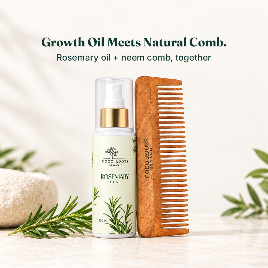 Rosemary Hair Growth Oil + Neem Wood Comb