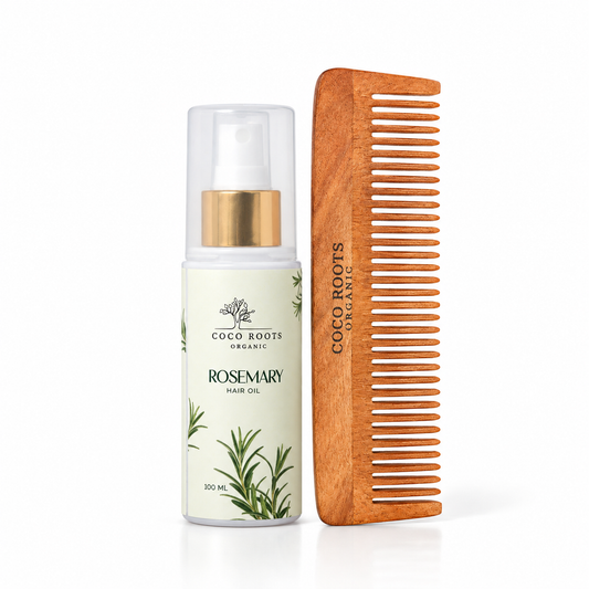 Rosemary hair growth oil + Neem wood Comb