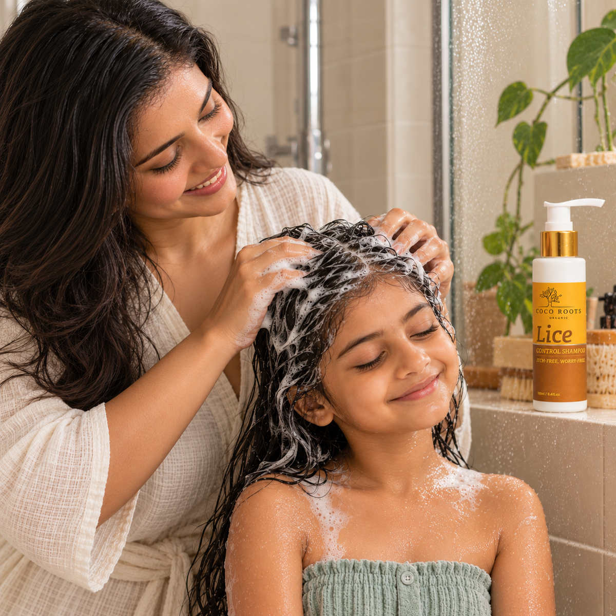 {"type":"root","children":[{"type":"paragraph","children":[{"type":"text","value":" wash off the oil with our lice control shampoo"}]}]}