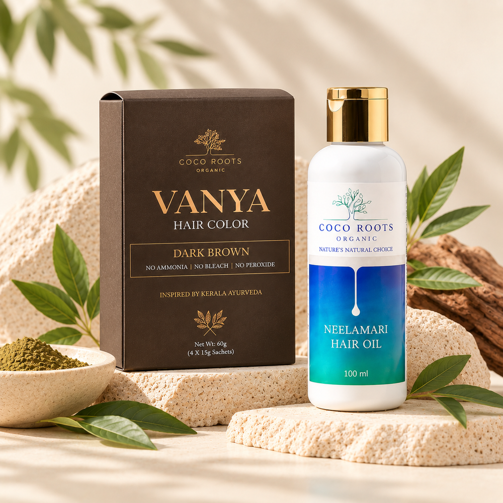 Vanya Herbal Hair Color + Indigo (Neelamari) Hair Oil