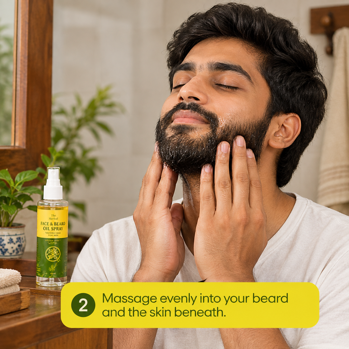 {"type":"root","children":[{"type":"paragraph","children":[{"type":"text","value":"Massage evenly into your beard and the skin beneath"}]}]}