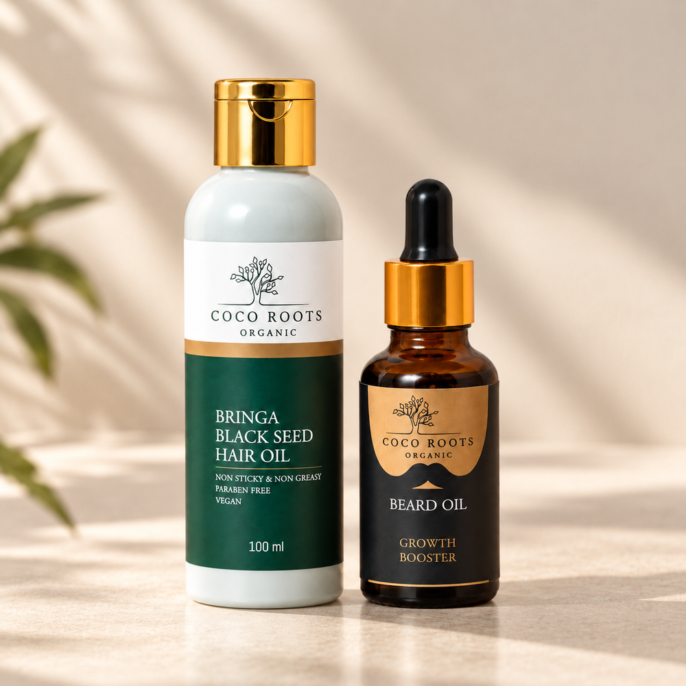 Coco Roots Beard Oil and Bringa Black Seed Hair Oil